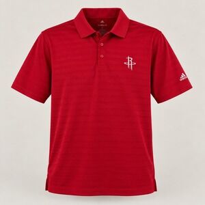 Adidas Mens Houston Rockets Climalite Performance Polo Shirt Red Small NBA